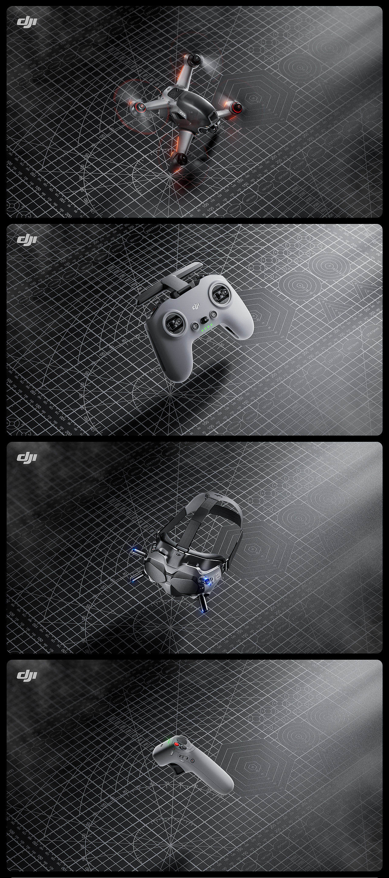 大疆fpv套装渲染