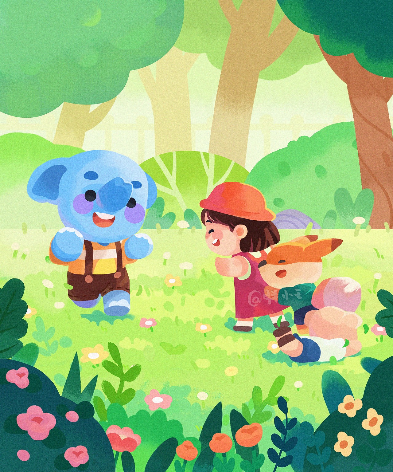 近期画的一些儿童插画和动物练习作品