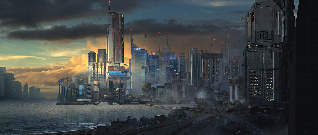 赛博城市（图ZMzUwODk3NjQ0） - 商业插画 - 站酷设计师_CCcCC_原创素材 - 站酷ZCOOL
