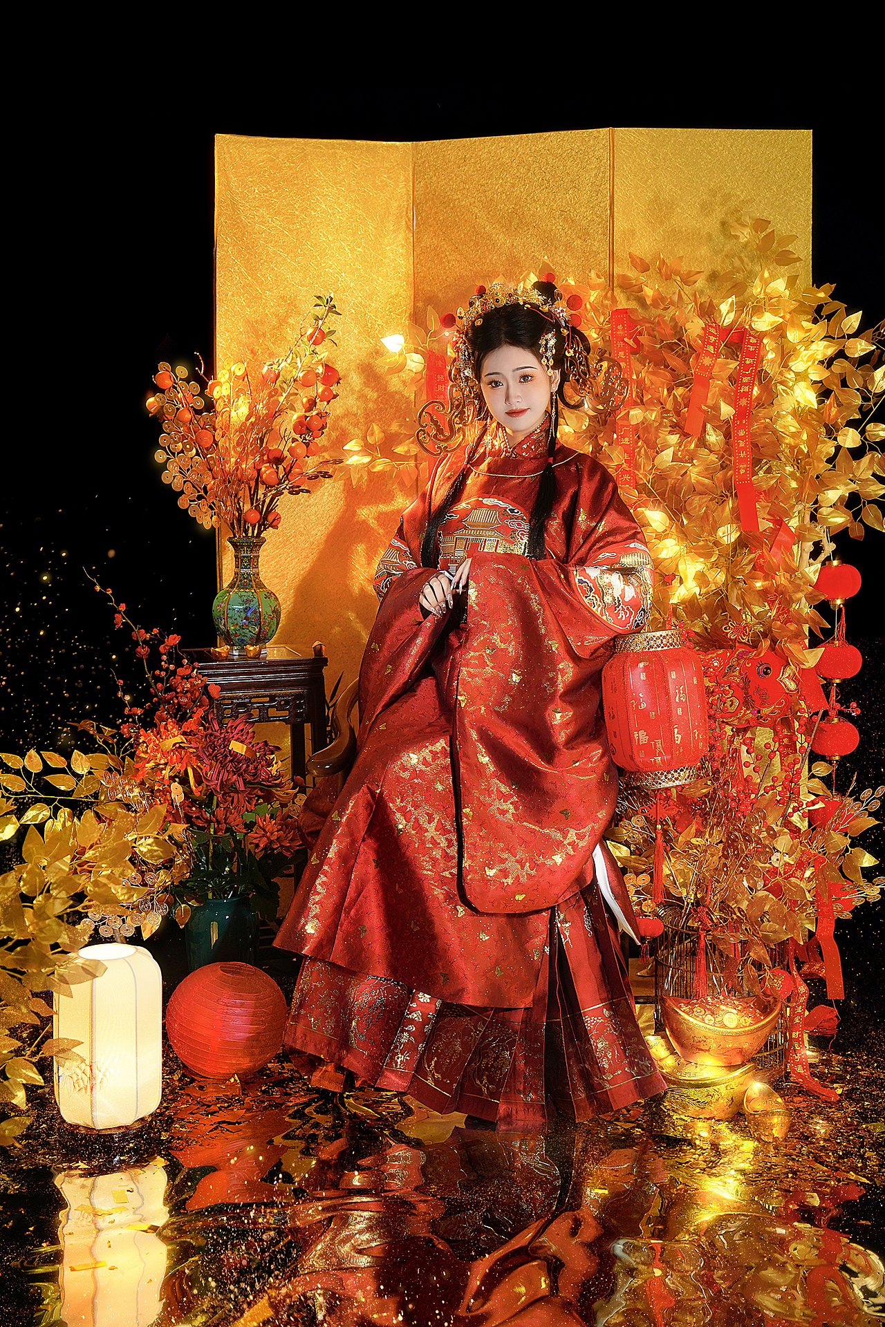 新年财神汉服写真（图ZMzYyNDc0ODQw） - 人像摄影 - 站酷设计师成都摄影安静原创素材 - 站酷ZCOOL