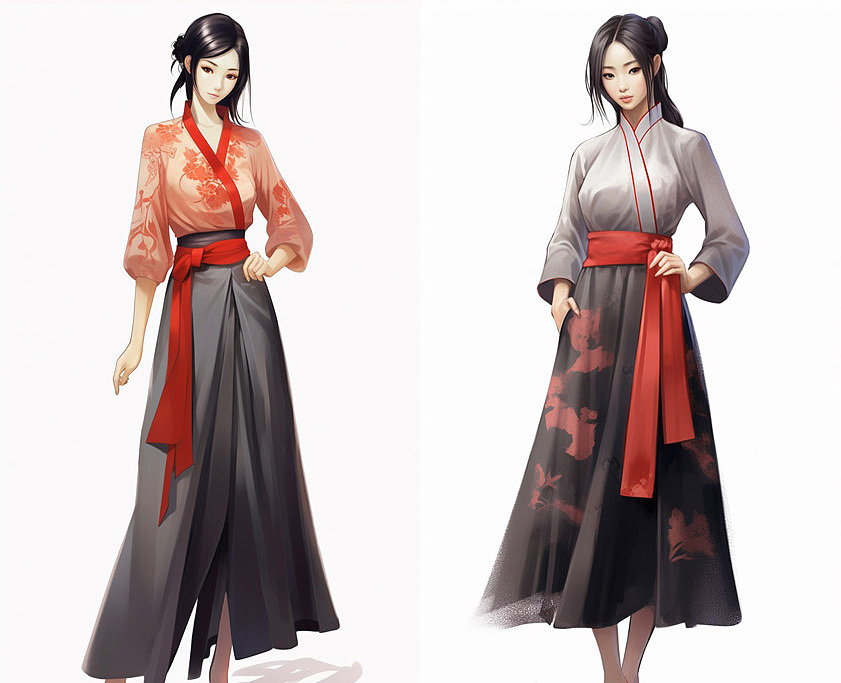 新中式汉服女装｜国风才是王道｜手绘设计汉代服装美图（图ZMzQ3NzcwOTM2） - 其他服装 - 站酷设计师EFZZ制服设计原创素材 - 站酷ZCOOL