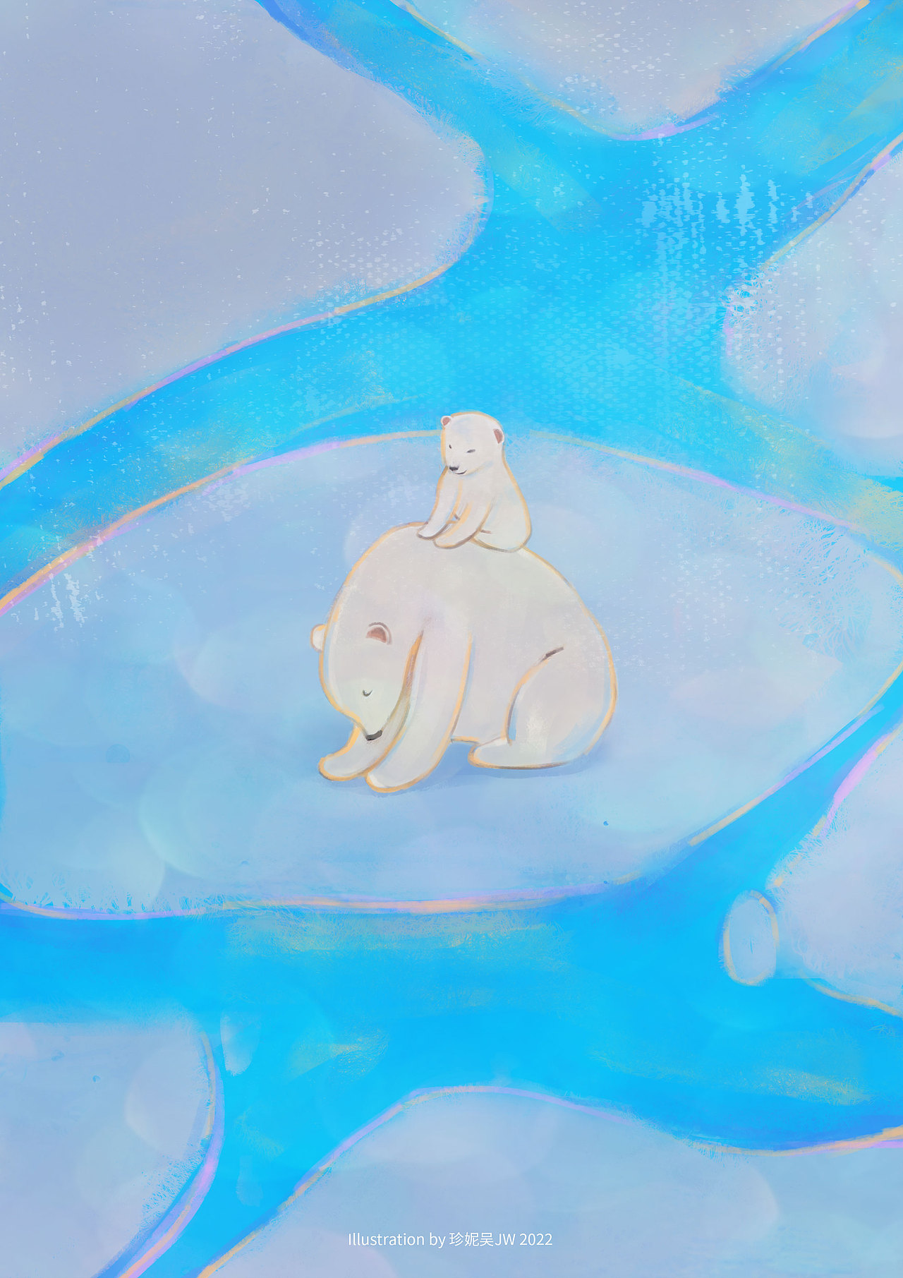 “世界海洋日”主题插画|《最后一只北极熊》