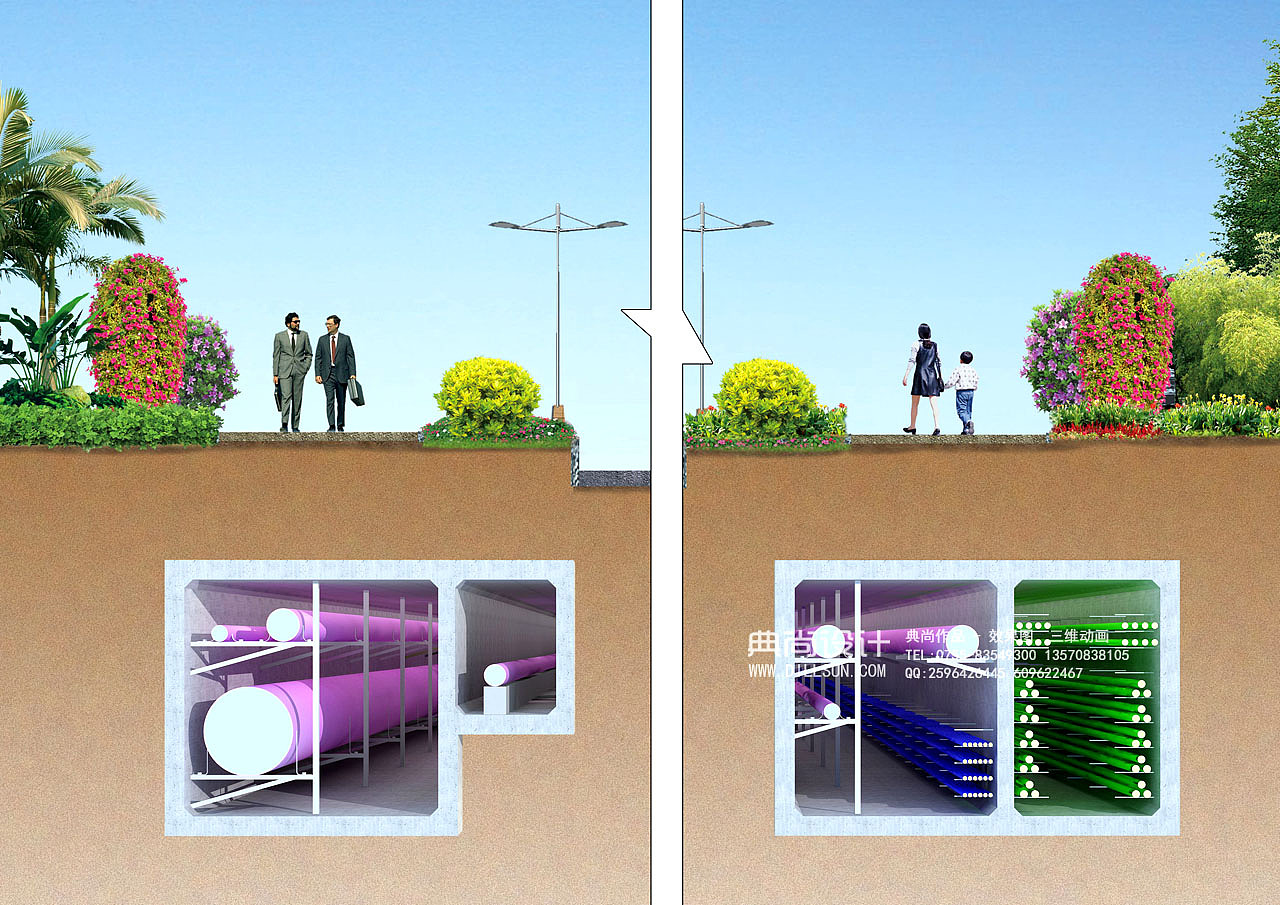 地下综合管廊效果图设计