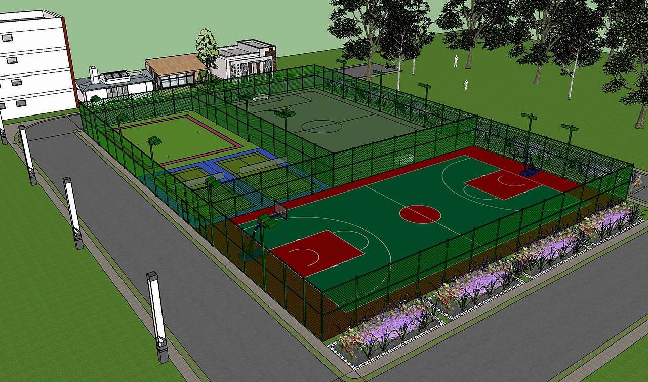 全民健身中心三维效果图