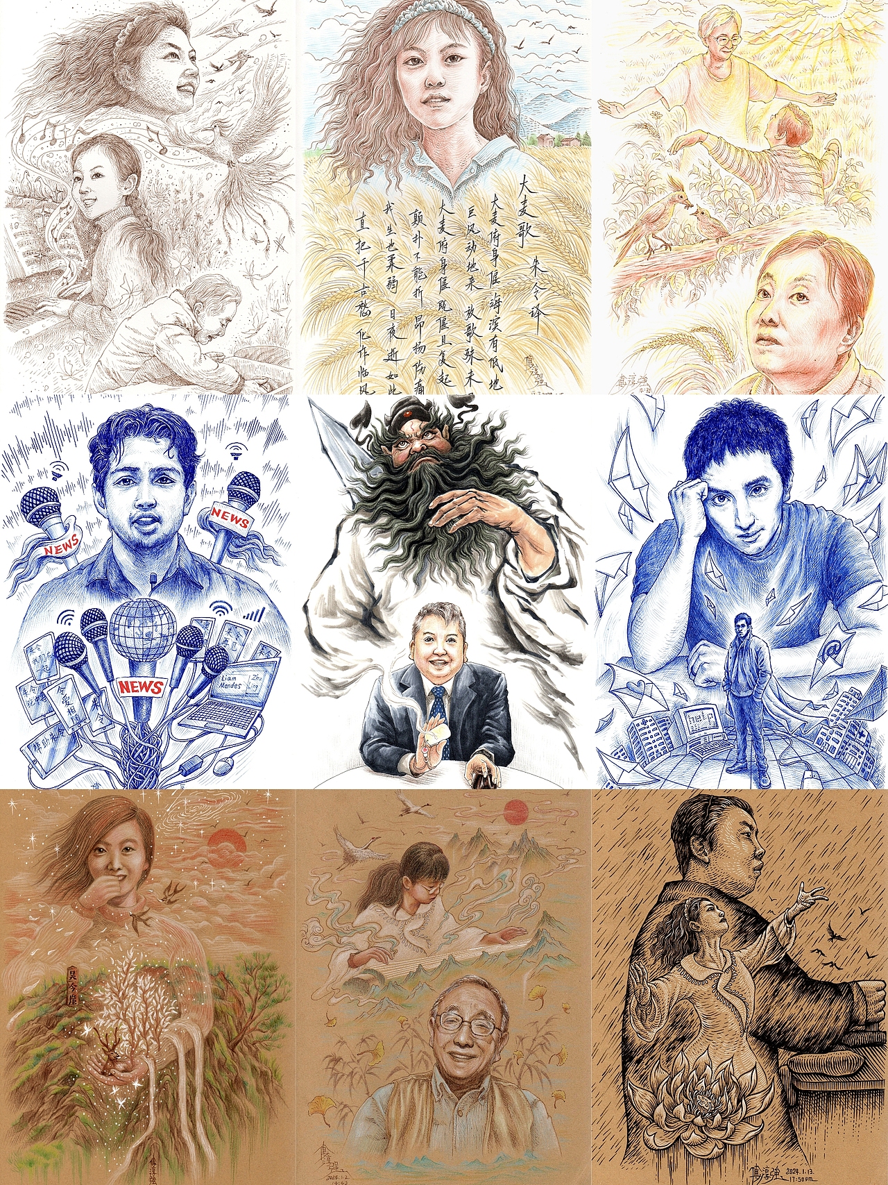 为朱令画的9幅纪念图（图ZMzYwNzExNDcy） - 绘本 - 站酷设计师傅淳强画者之旅原创素材 - 站酷ZCOOL