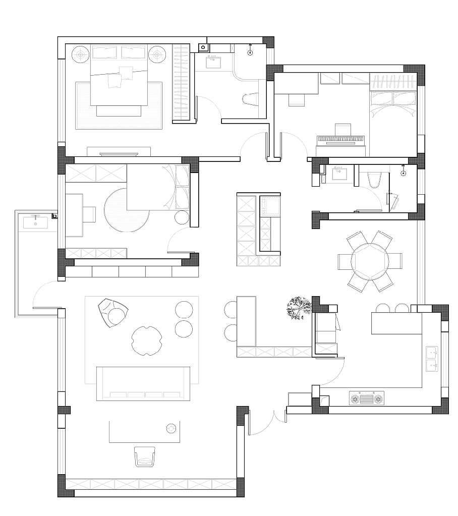 为睦设计 | 170m²清新雅居，屋内即享自然之美（图ZMzU2Njc2NDE2） - 家装设计 - 站酷设计师为睦设计原创素材 - 站酷ZCOOL