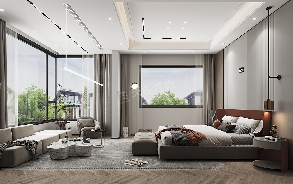 金科九曲河装修方案,联排别墅户型设计效果图,现代风格