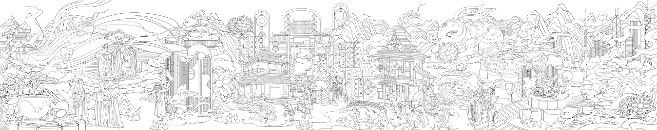 中秋节插画 | 《中秋月下图》下卷