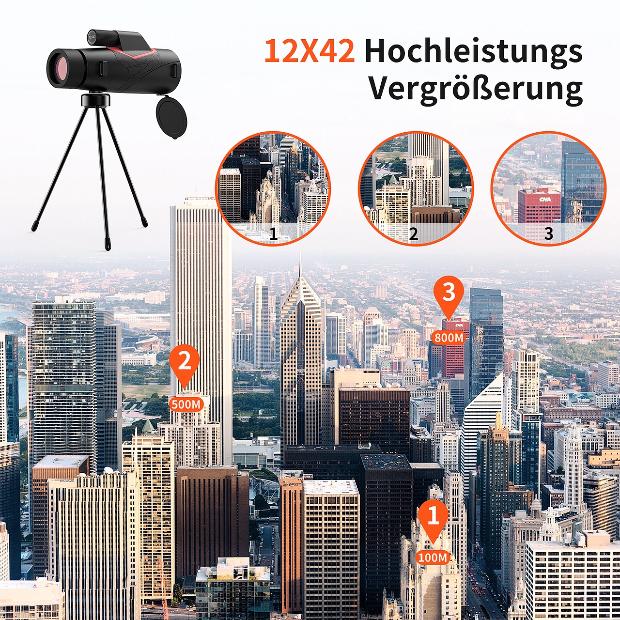 单筒望远镜 rhino建模 亚马逊图片设计