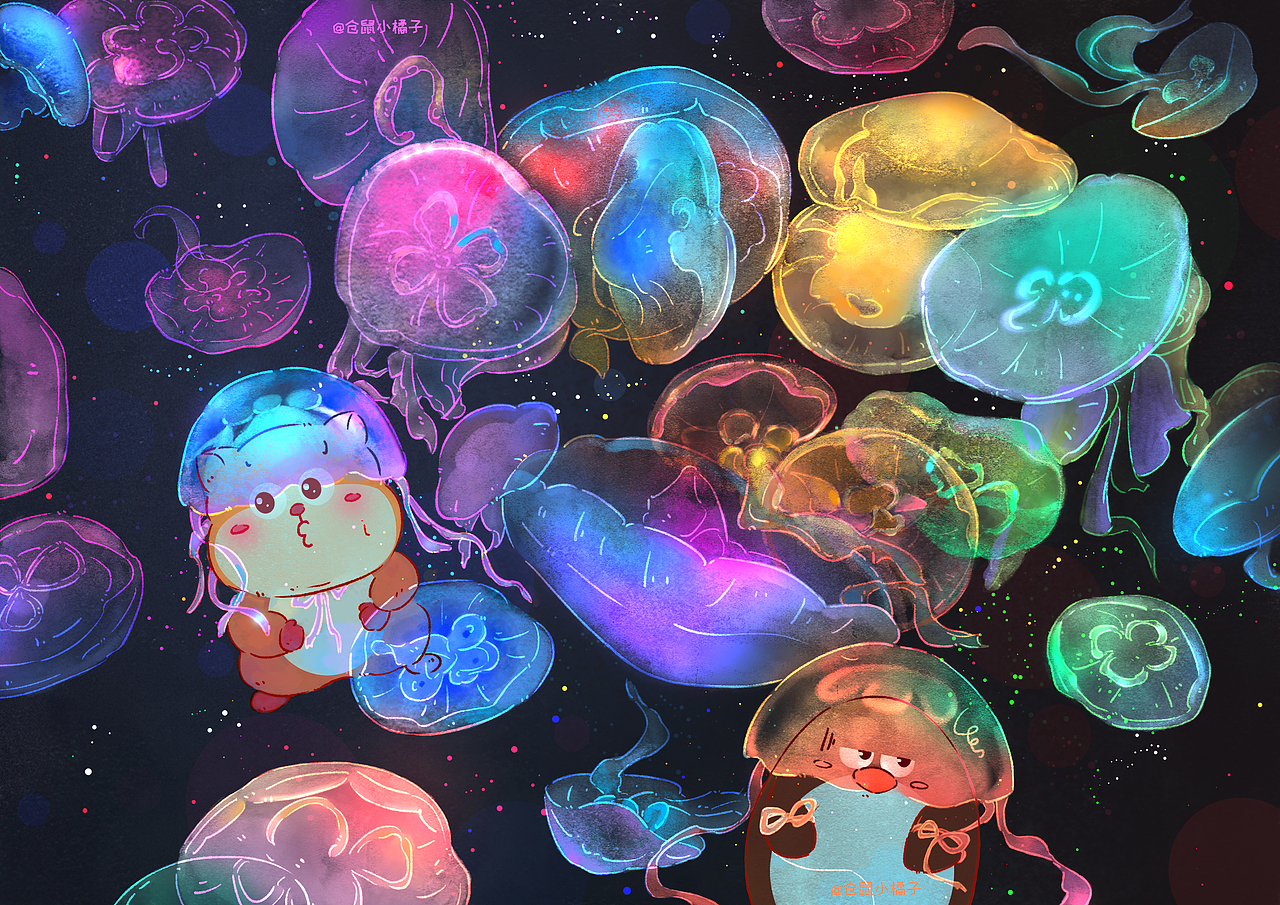 仓鼠小橘子|有两只水母是假的(〃'▽'〃)