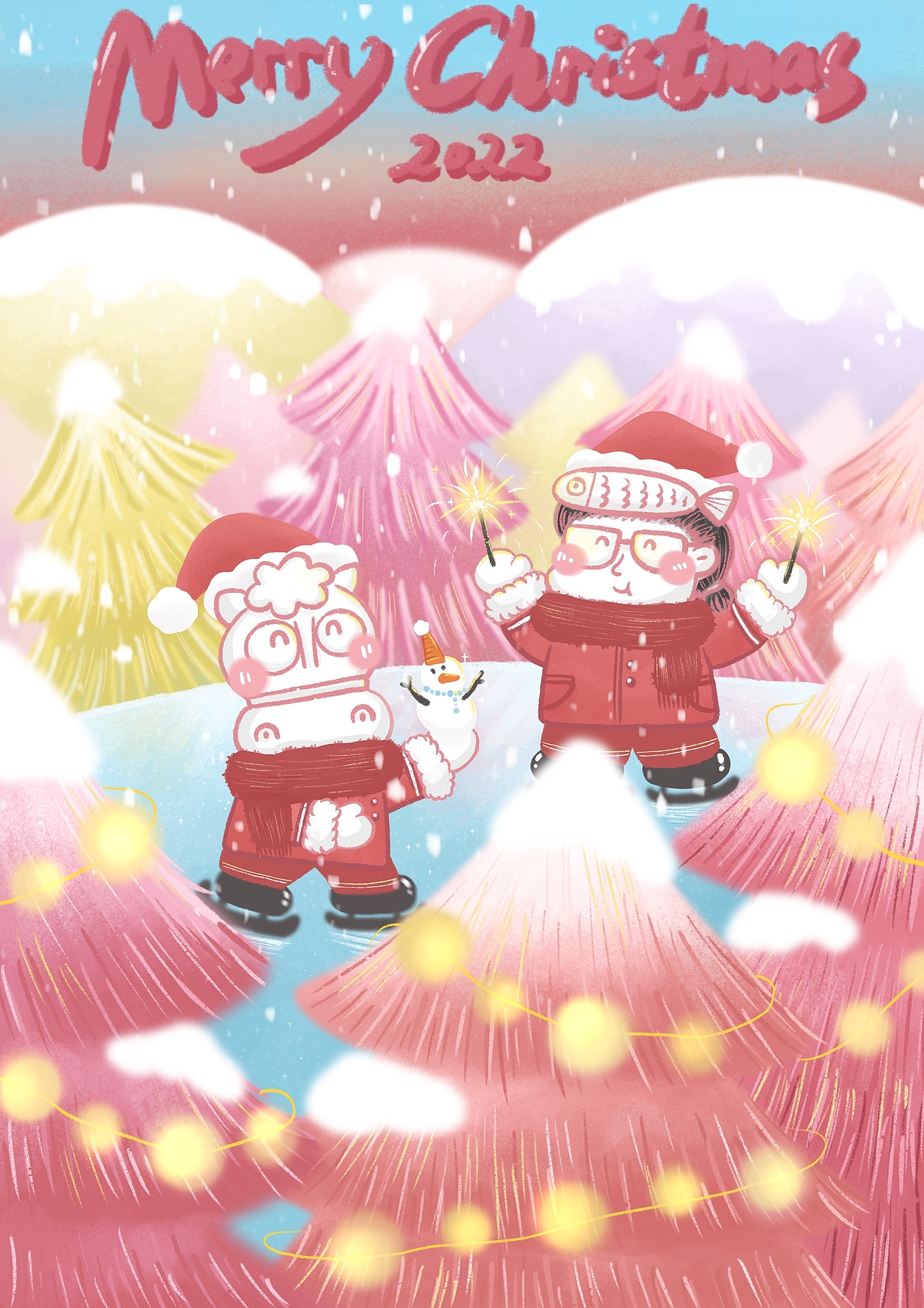 圣誕快樂2022（圖ZMzI1MDk4MzY4） - 商業(yè)插畫 - 站酷設(shè)計師吃力雷雷原創(chuàng)素材 - 站酷ZCOOL