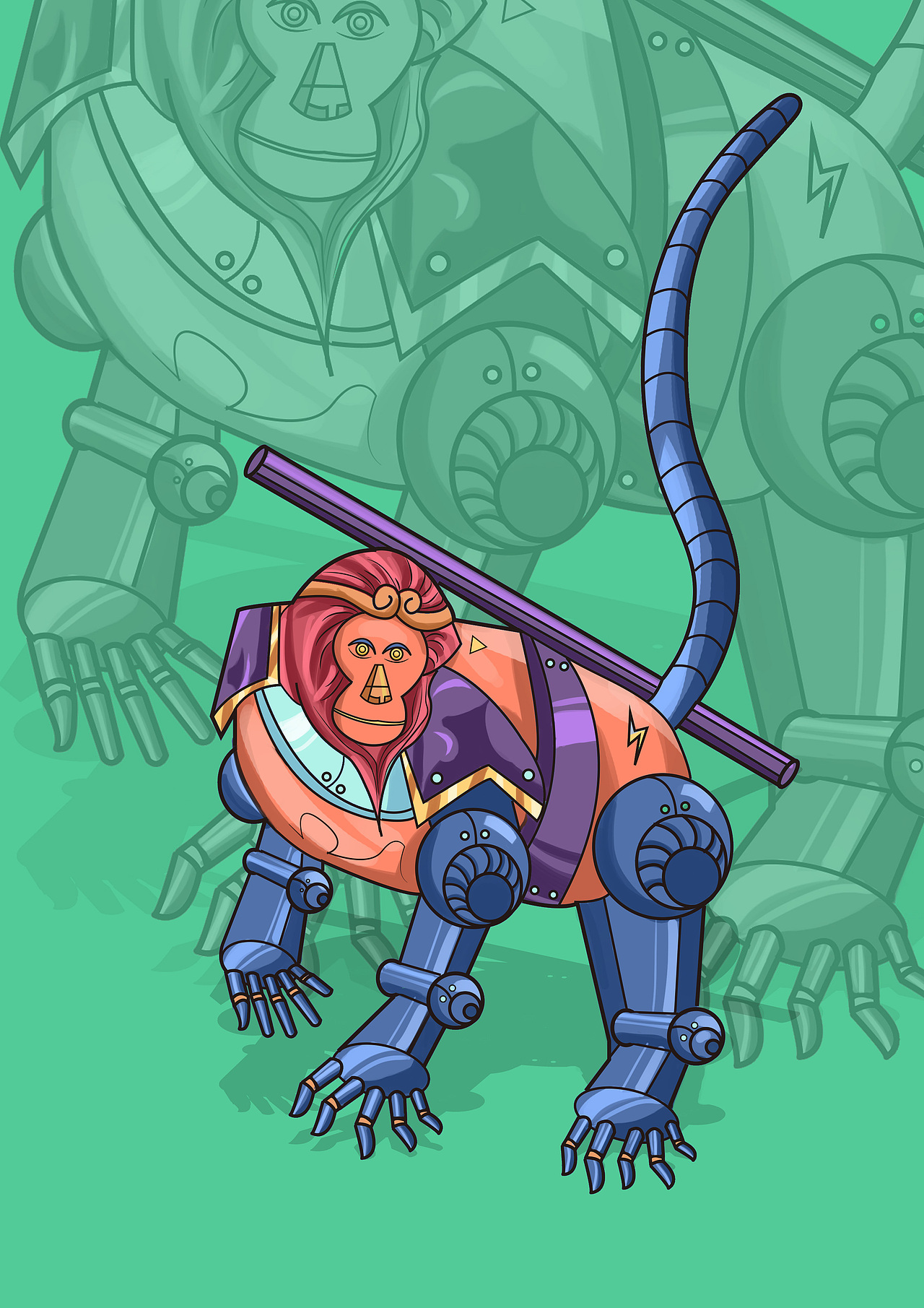 朋克風(fēng)十二生肖原創(chuàng)（圖ZMzAzMzExMjAw） - 商業(yè)插畫 - 站酷設(shè)計(jì)師西瓜不西很瓜原創(chuàng)素材 - 站酷ZCOOL