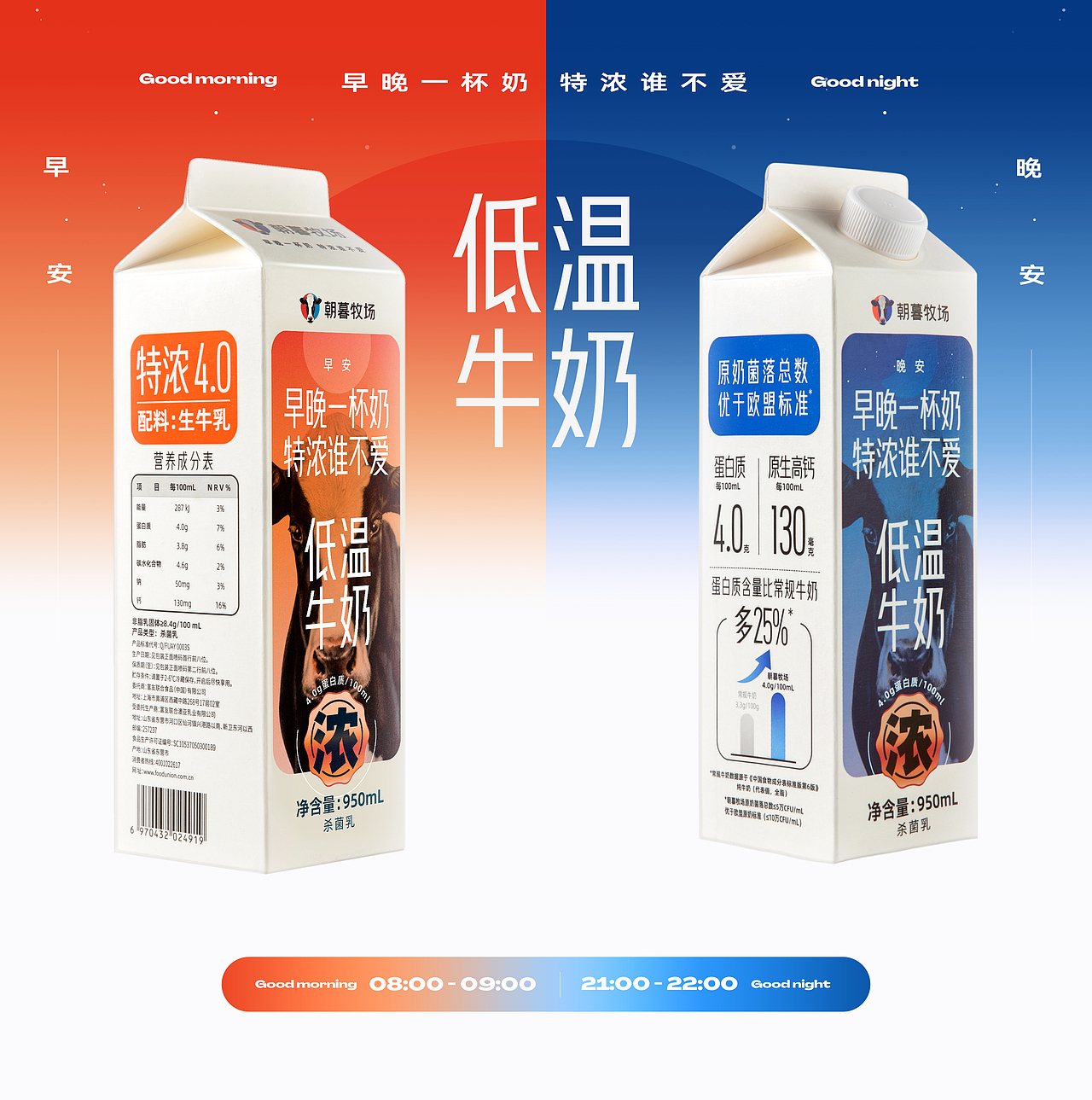 包装设计 | 朝暮牧场 牛奶包装