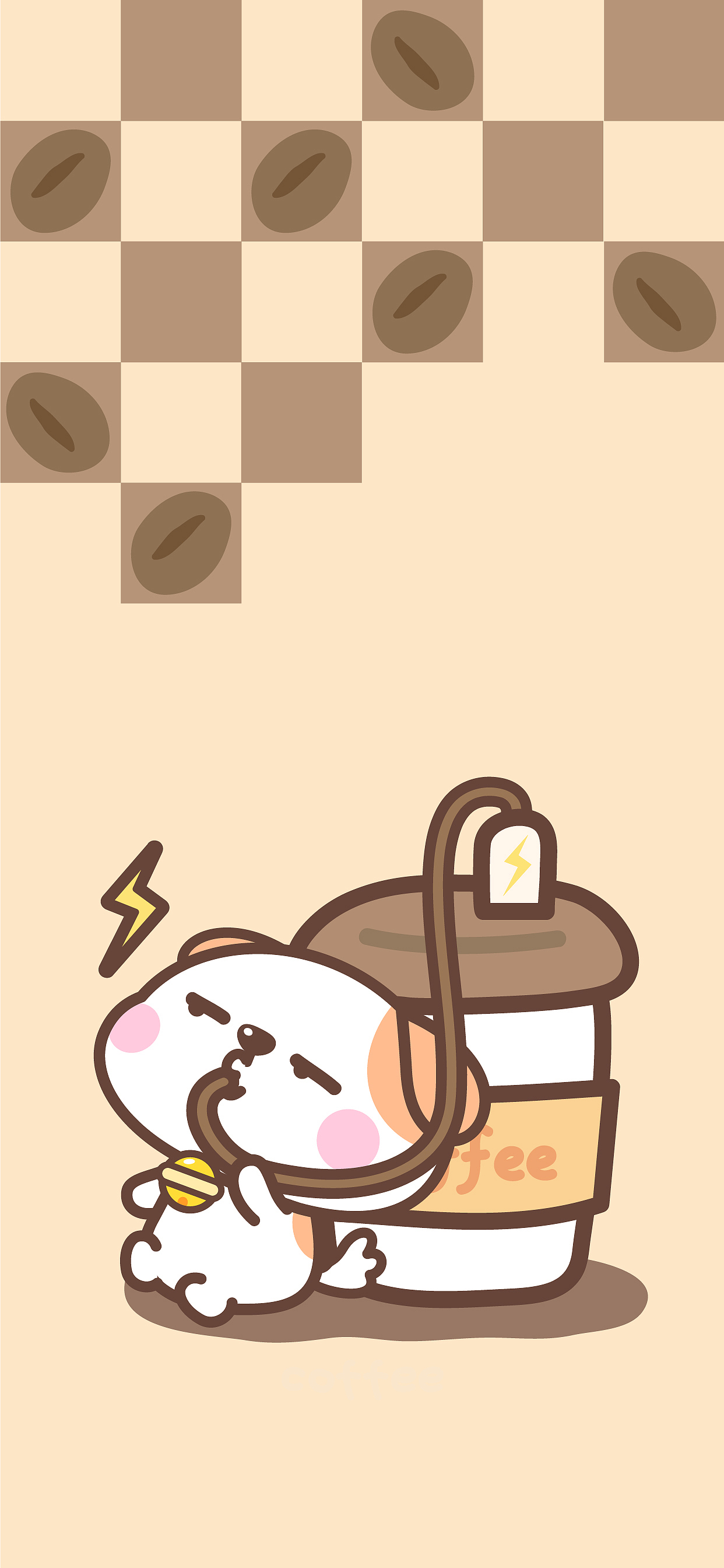 秋田君喝咖啡表情壁纸