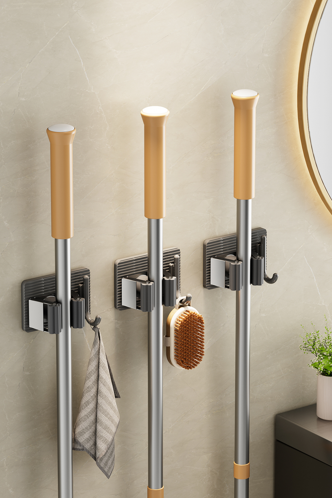 拖把架丨卫浴挂件丨3D丨C4D产品渲染 ✖ 德艺电商视觉