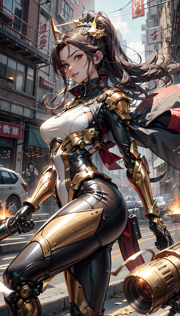 长发圣斗士|金黄色的黄金盔甲|性感可爱长发被大风吹起（图ZMzQ3ODQ1MzM2） - AI作品 - 站酷设计师敖伟壕原创素材 - 站酷ZCOOL