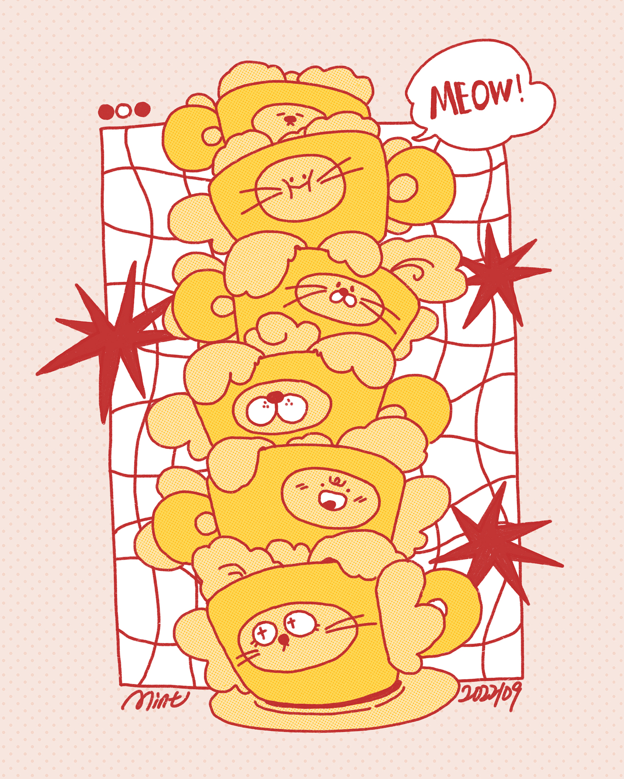 《咖啡猫的每一天》插画合集（图ZMzE2NDkwNjI0） - 创作习作 - 站酷设计师薄荷大王原创素材 - 站酷ZCOOL