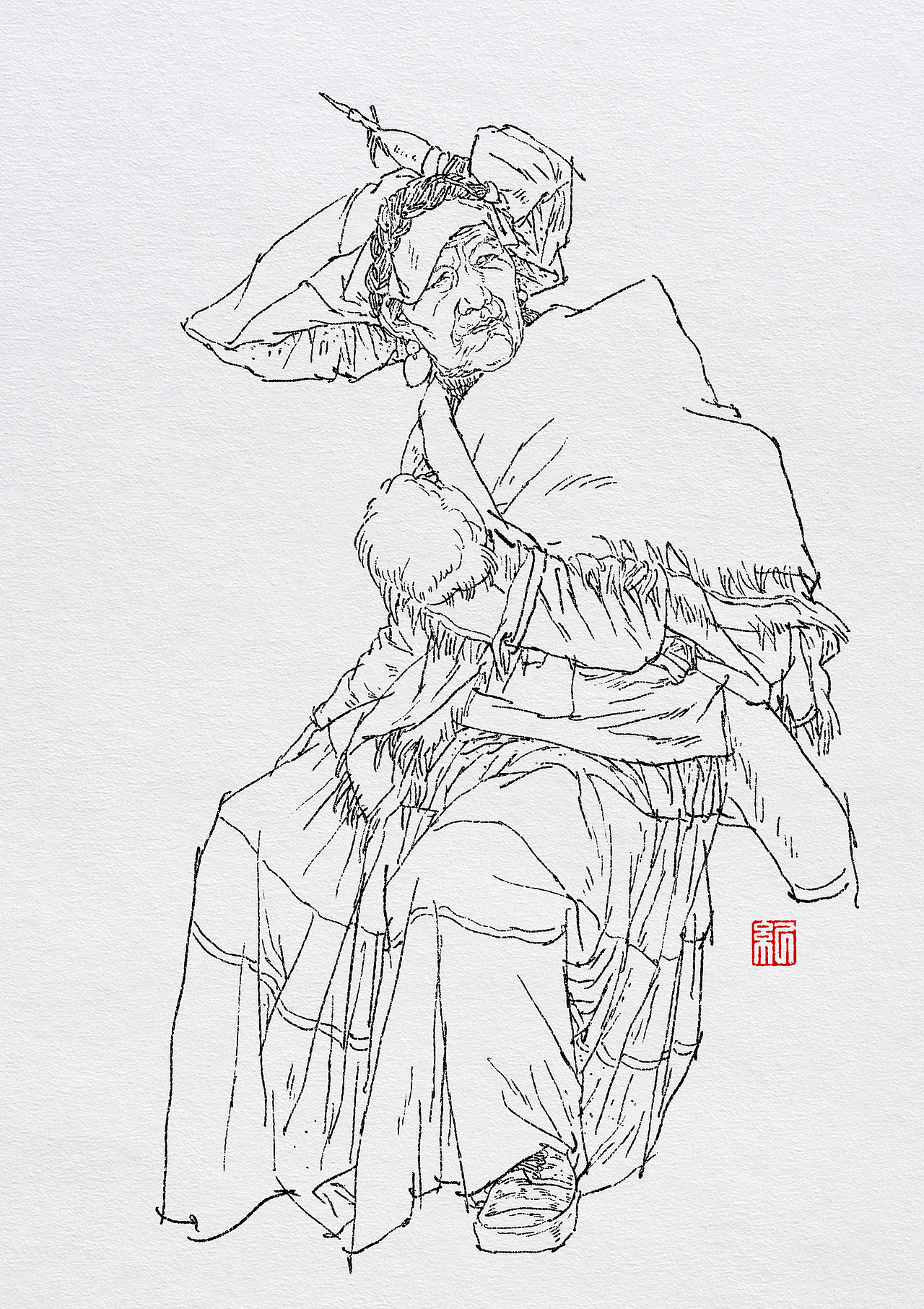 纪保超人物线描（图ZMzE3OTY1MTIw） - 绘画 - 站酷设计师纪保超原创素材 - 站酷ZCOOL