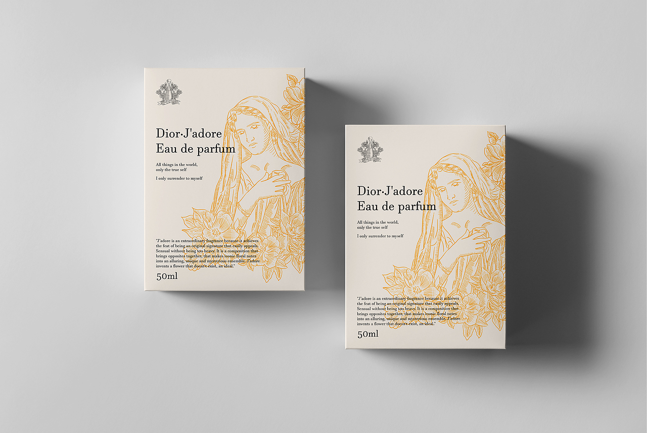 迪奥·真我香水_版画风格包装设计
