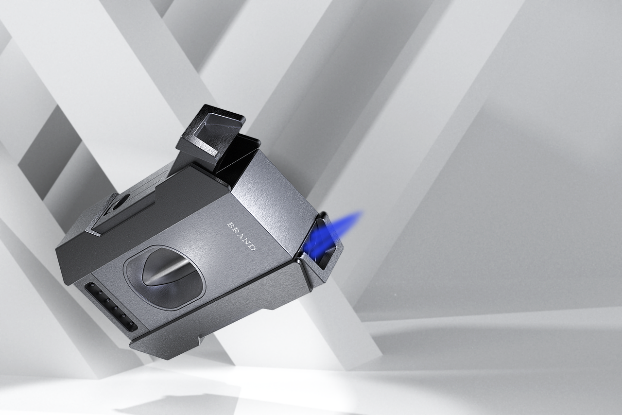 三孔出火式打火机
蓝色火焰与机械感相得益彰