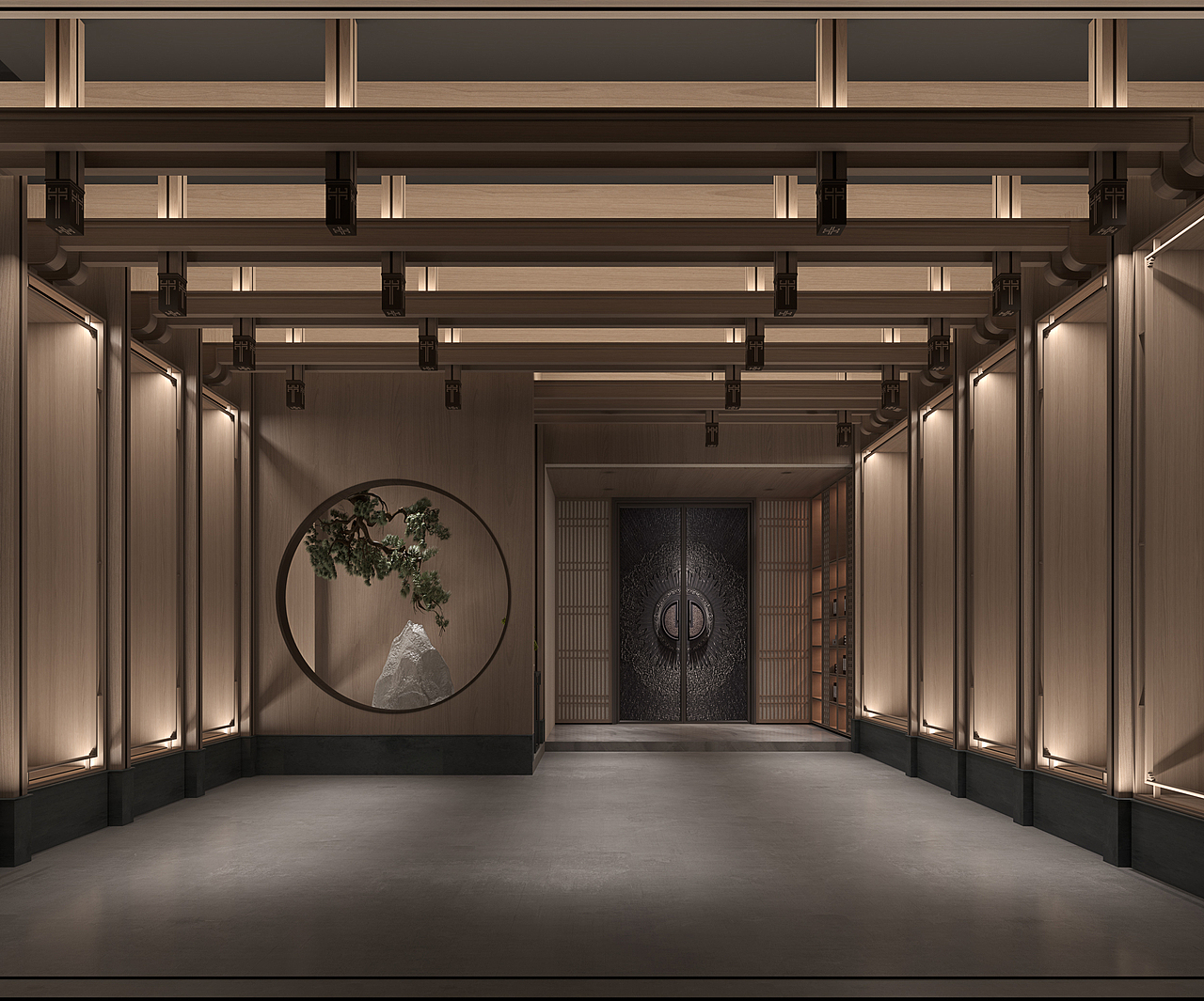 一套新中式夜景