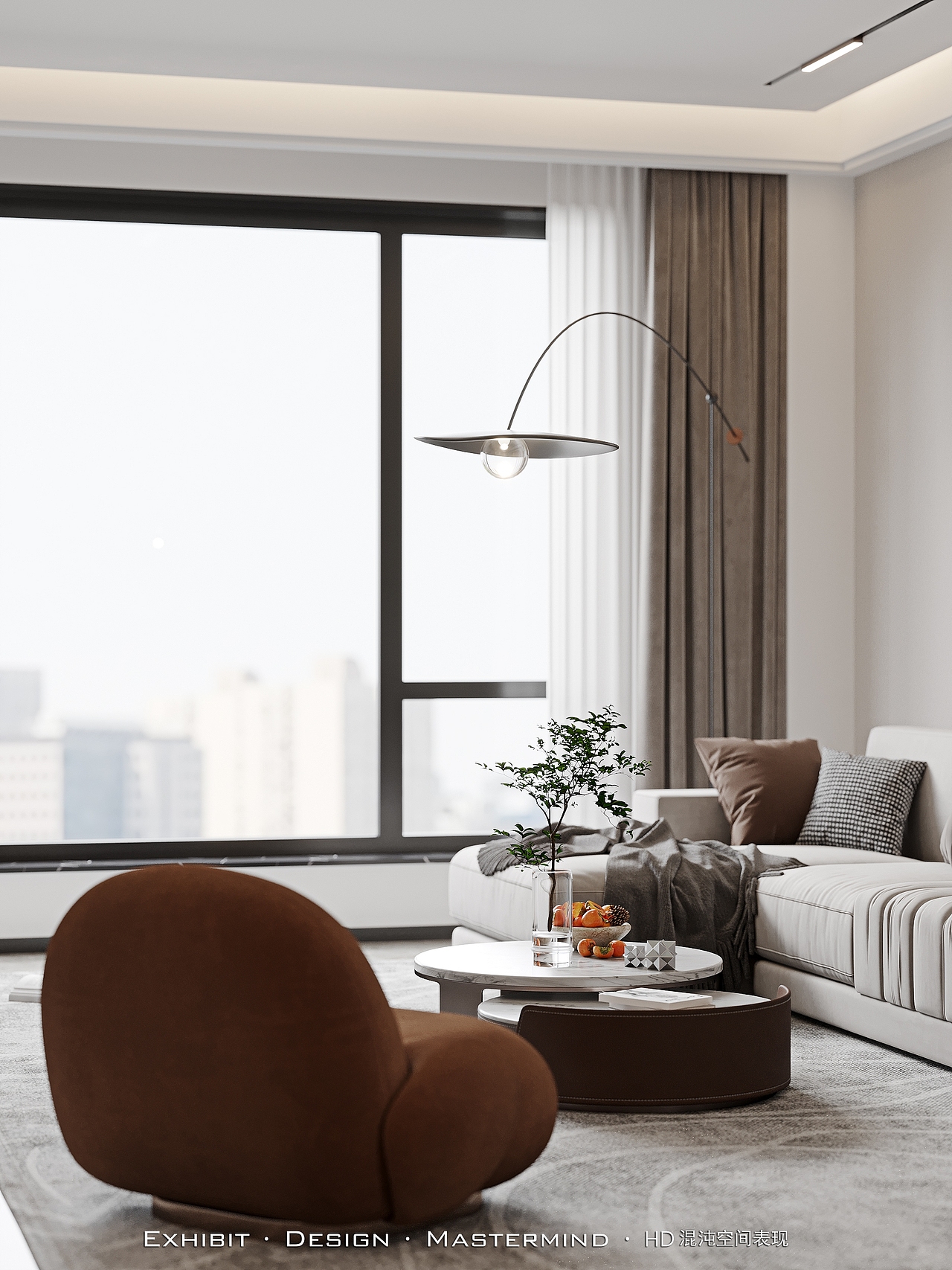 现代轻奢风客餐厅 ▏混沌空间写实表现