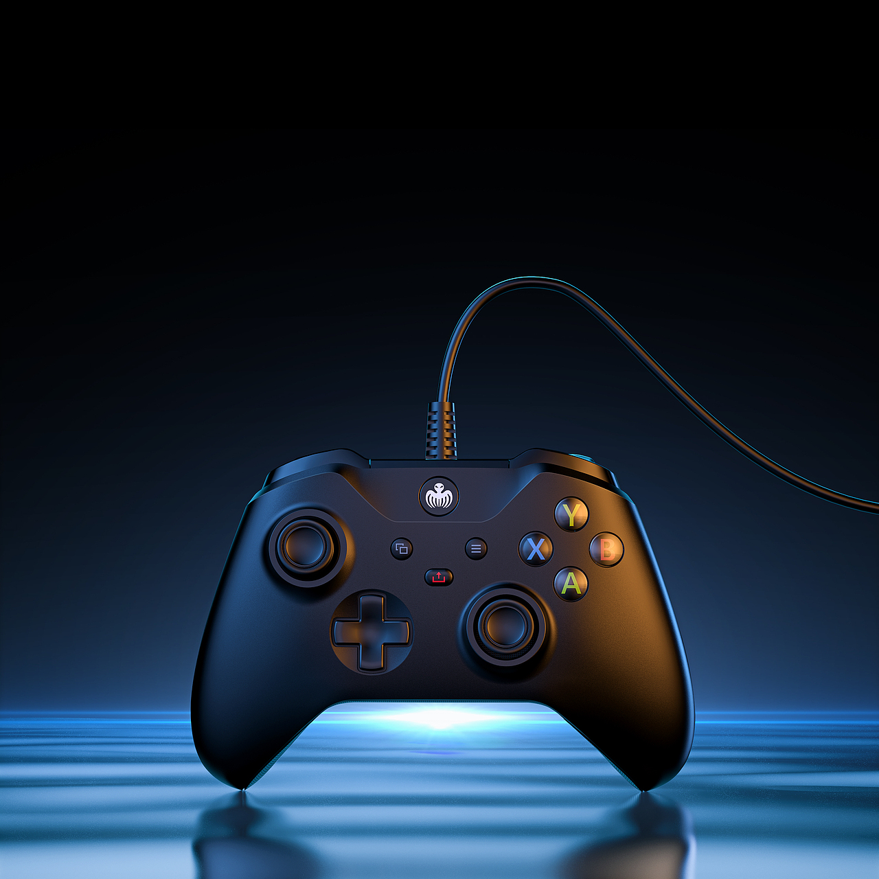 游戏手柄+三合一充电器渲染