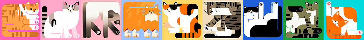 🌈彩虹小猫列队!