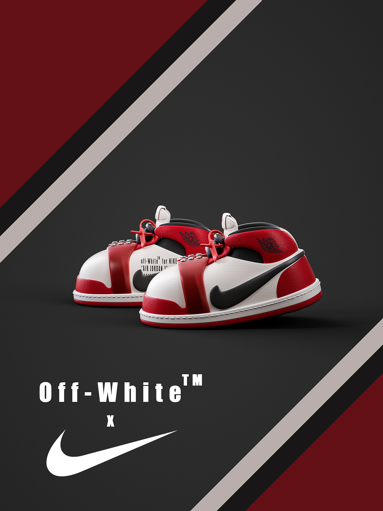 Air Jordan 1 x OFF-WHITE（图ZMzAzMzg0OTMy） - 其他三维 - 站酷设计师谢黄堡kk原创素材 - 站酷ZCOOL