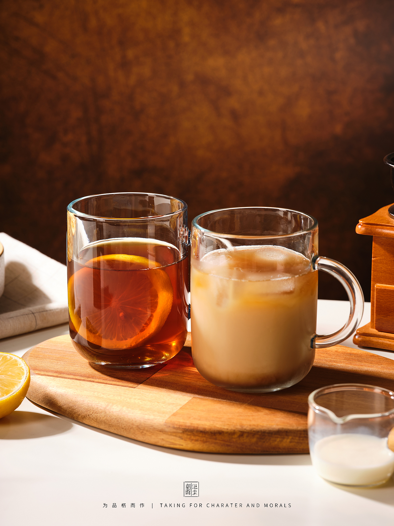 玻璃咖啡杯下午茶拍摄