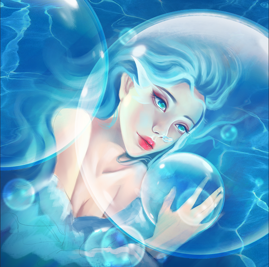 星月--深海泪（图ZMzMyMjE1MzQ4） - 艺术插画 - 站酷设计师小星玥原创素材 - 站酷ZCOOL