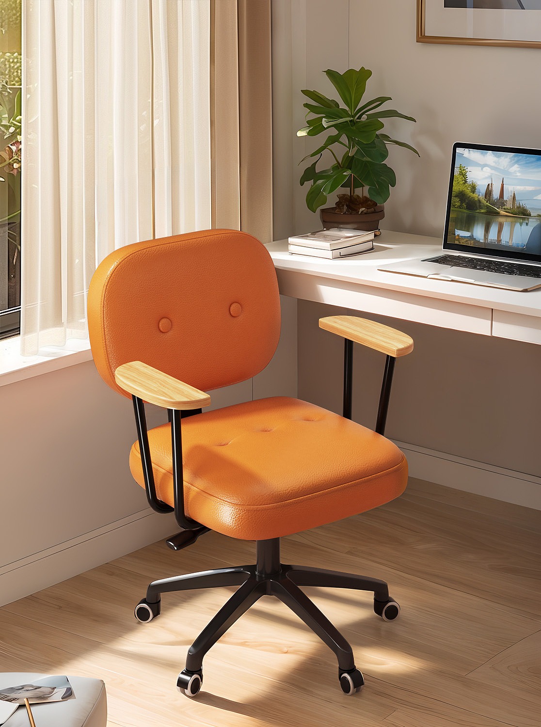 电商家具|电脑椅建模渲染+AI场景合成