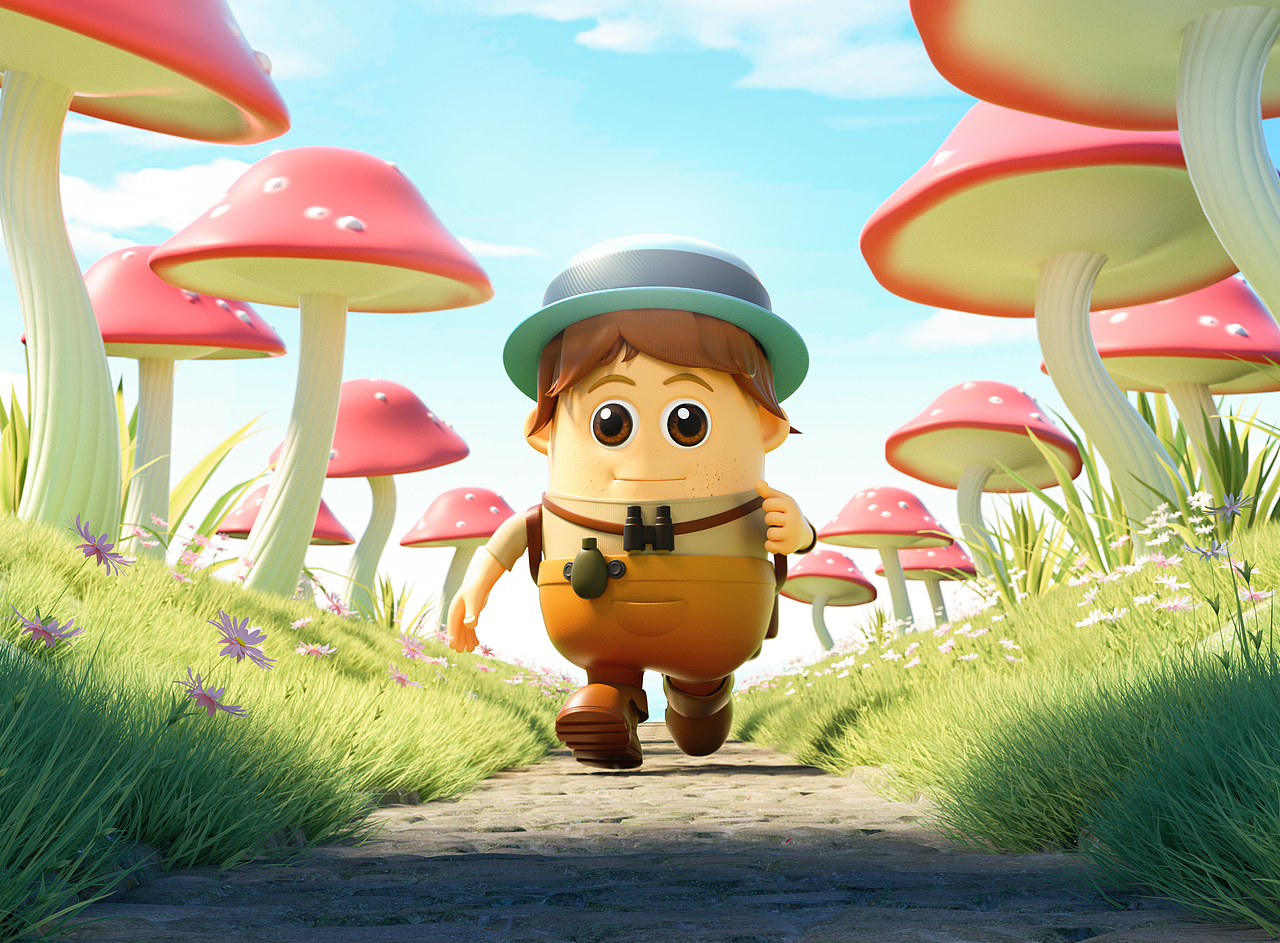 拇指总动员-夏日插画