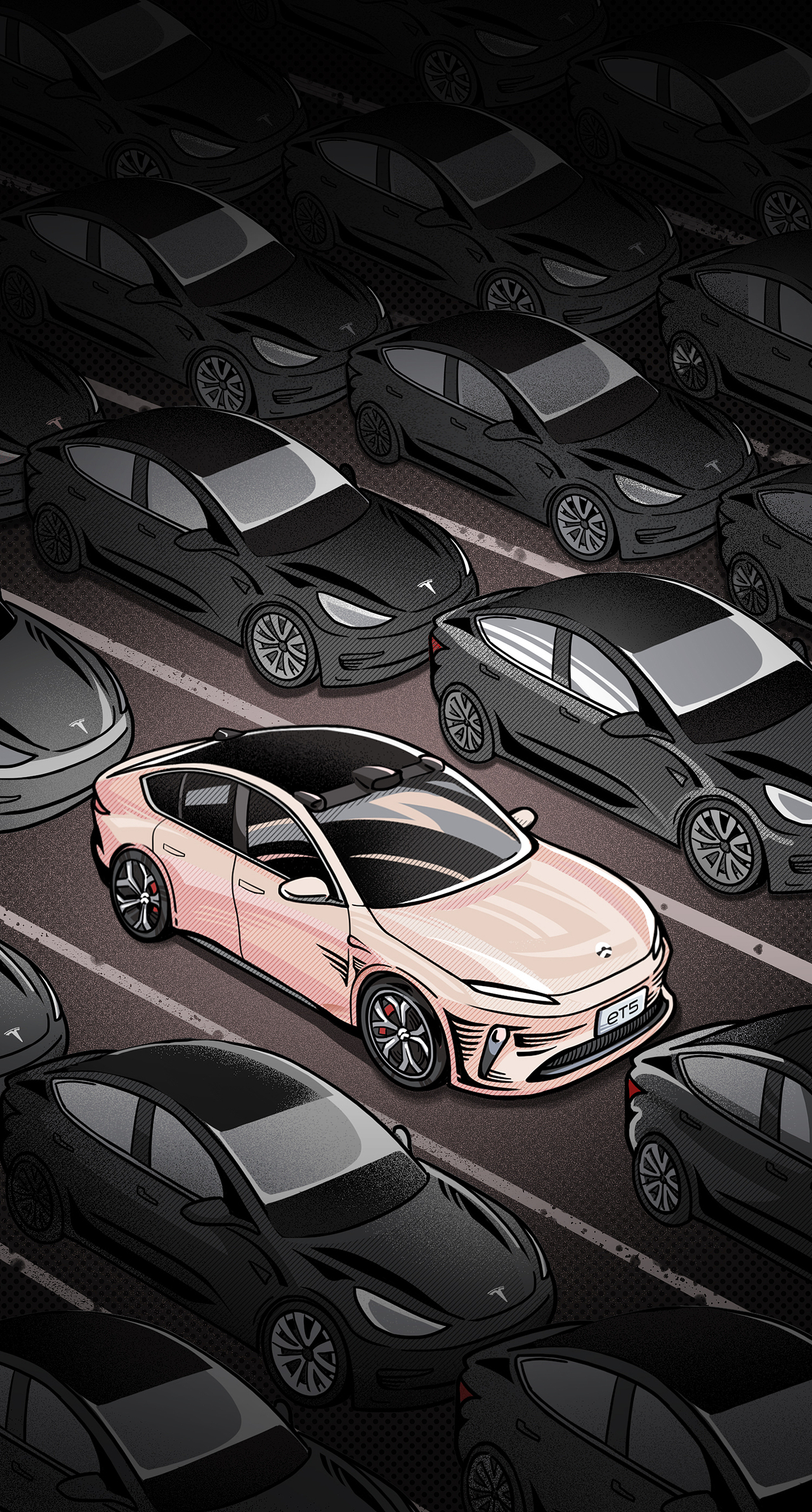 2023蔚来汽车竞品漫画海报