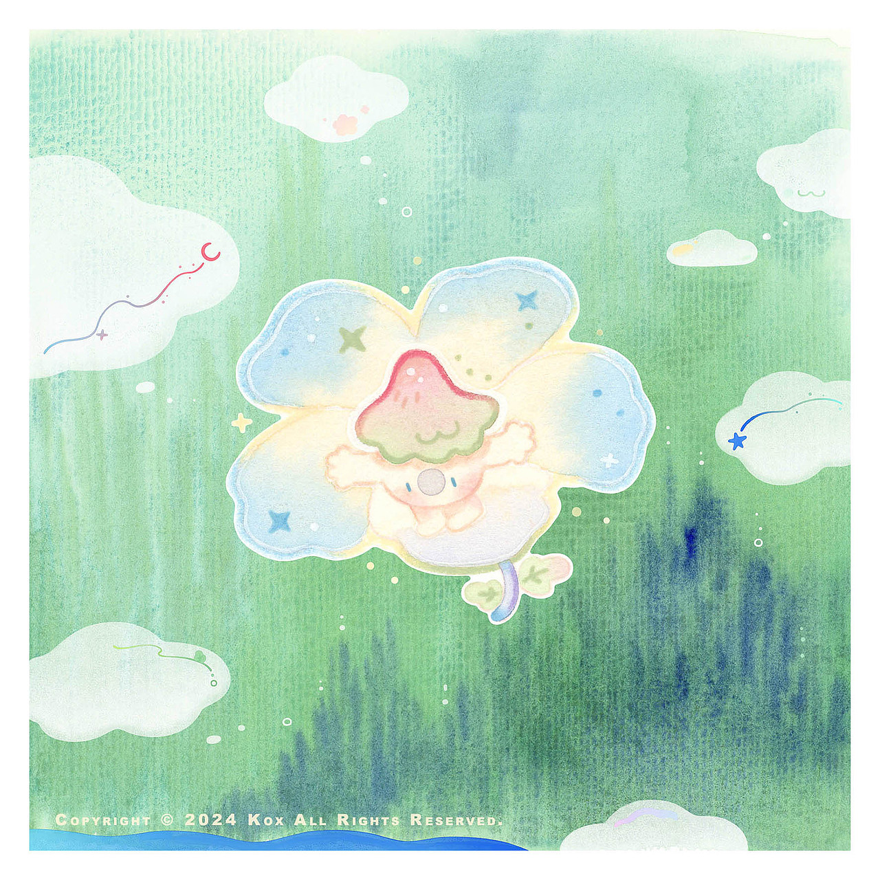 空气牧场·花叶云（图ZMzY4MTYwNDI4） - 艺术插画 - 站酷设计师Kox豪烁郎原创素材 - 站酷ZCOOL