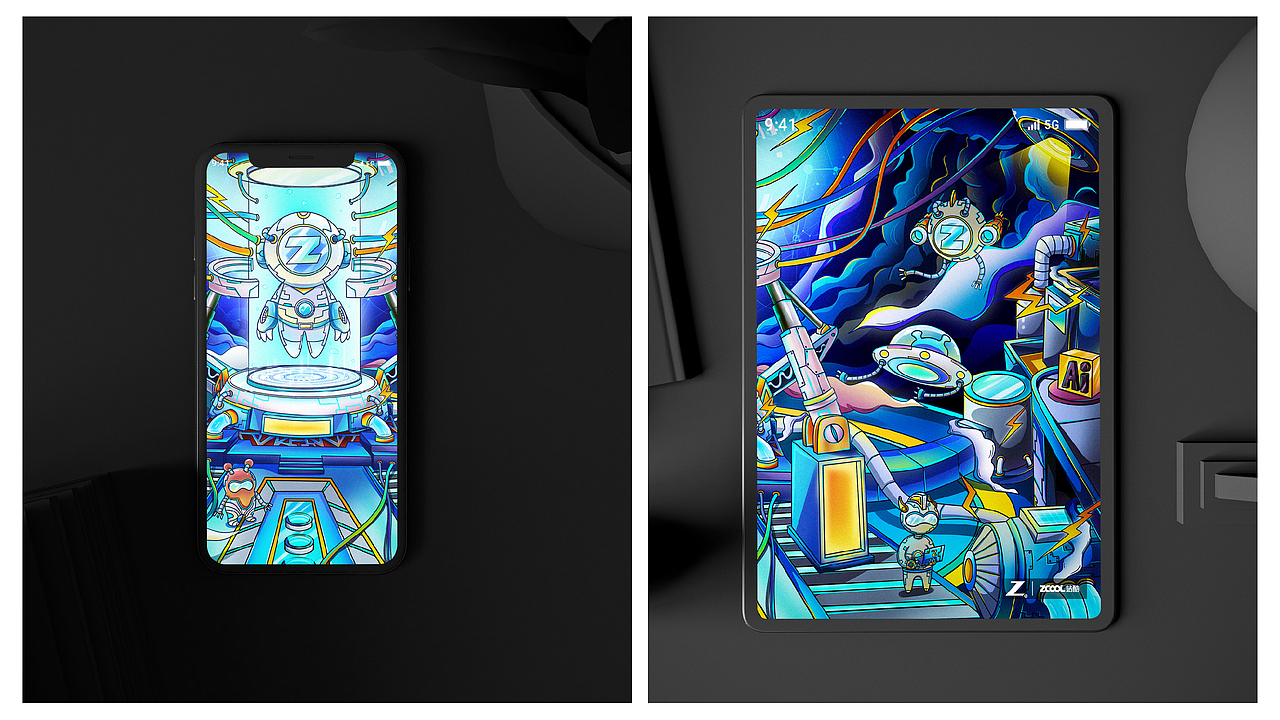 惠普“Z”系列 创意插画（图ZMjk2NTI2OTc2） - 宣传物料 - 站酷设计师爱吃墨汁的章鱼原创素材 - 站酷ZCOOL