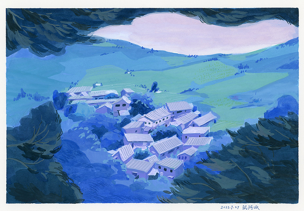 蓝色大理回忆-水彩手绘插图（图ZMzQ3Njg3MDUy） - 创作习作 - 站酷设计师鼠阿派原创素材 - 站酷ZCOOL