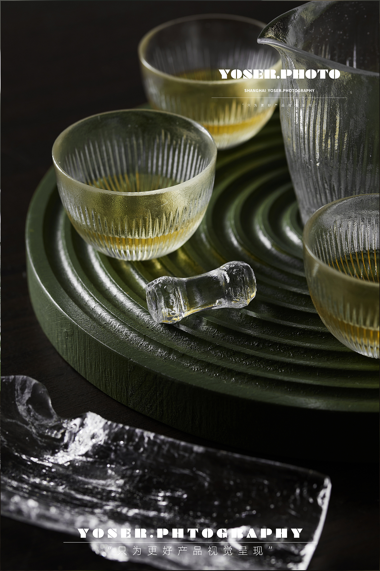 琉璃杯茶具拍摄