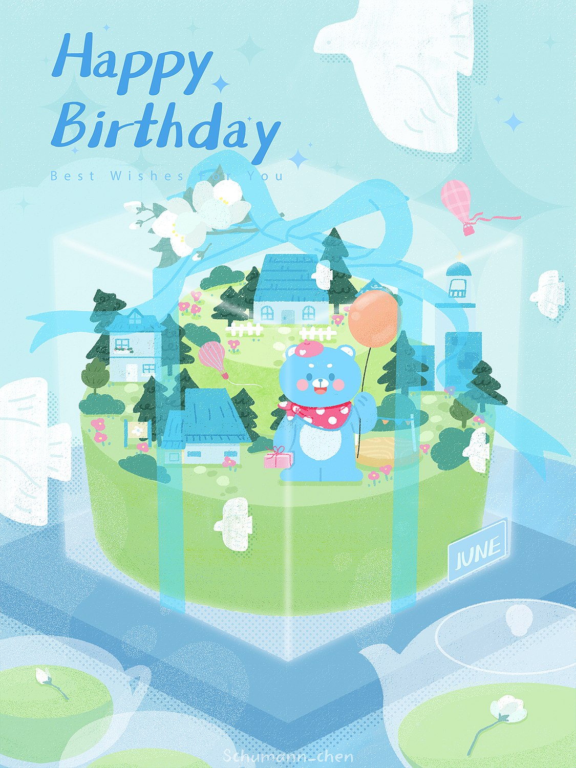 布鲁小熊的每月生日祝福（图ZMzE3MTQwMDE2） - 儿童插画 - 站酷设计师一Schumann一原创素材 - 站酷ZCOOL