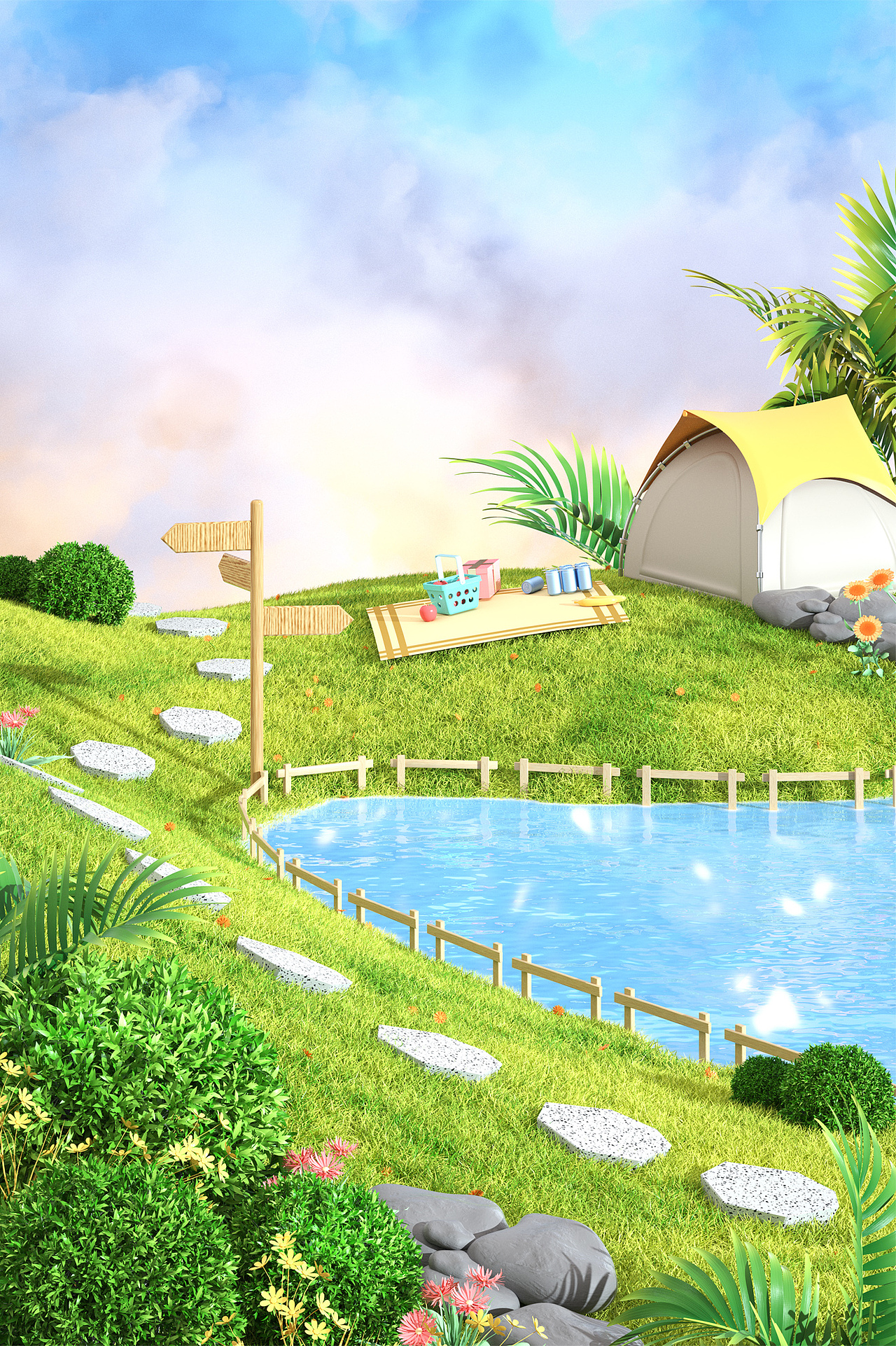 3D仿真植物系场景（图ZMzMyNzg2ODIw） - 场景 - 站酷设计师笔魂AI绘图原创素材 - 站酷ZCOOL