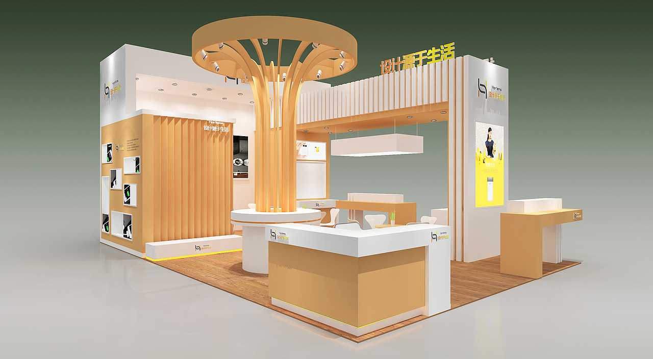 54平 三面开 展台展厅设计