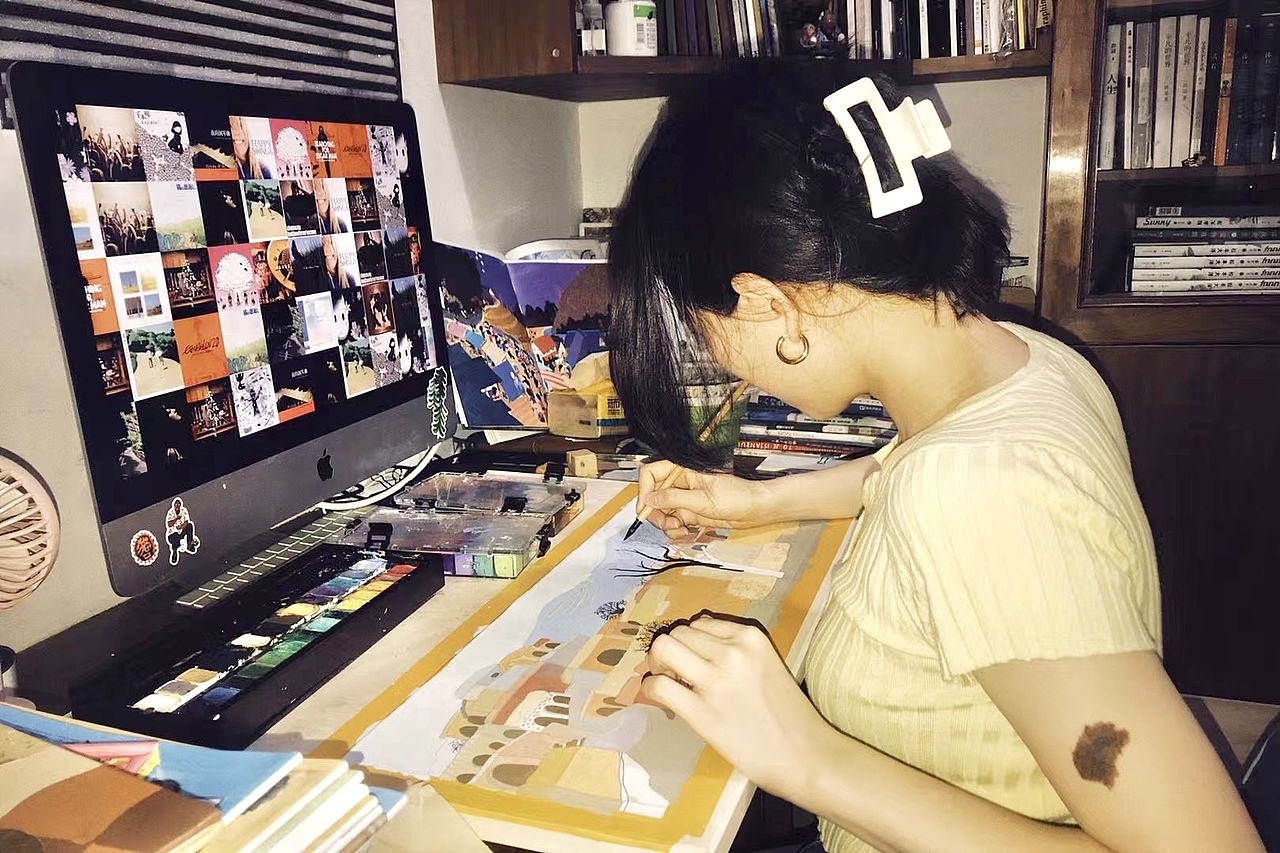 一本绘本的诞生《山羊与女孩》（图ZMzAwNzgyODk2） - 绘本 - 站酷设计师猫屋Becky原创素材 - 站酷ZCOOL