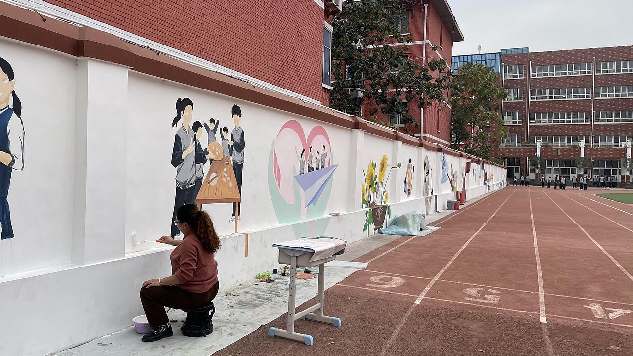 郑州71中校园文化墙创意设计制作墙绘彩绘