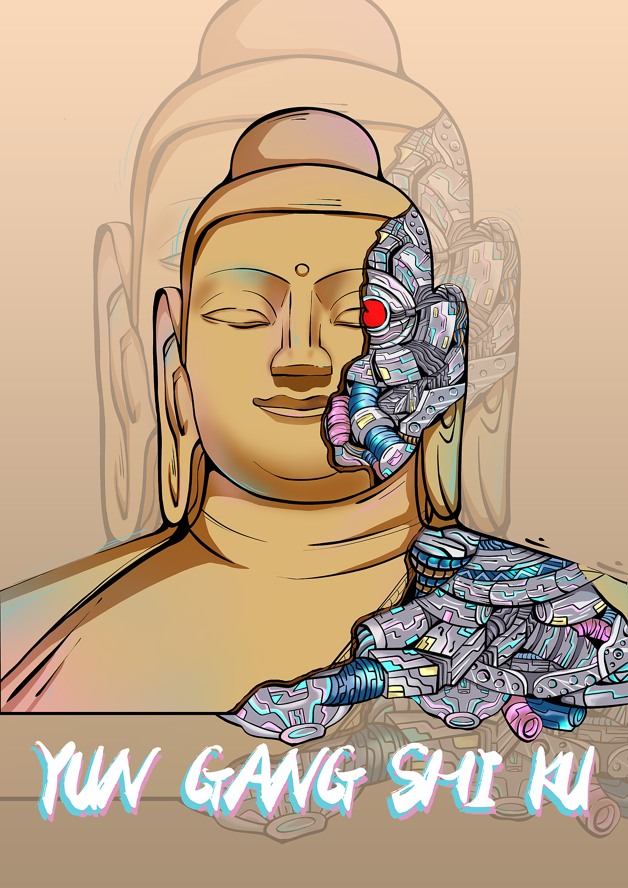 云冈石窟 插画（图ZMzU3MjM3MTg0） - 创作习作 - 站酷设计师乔儿4006原创素材 - 站酷ZCOOL