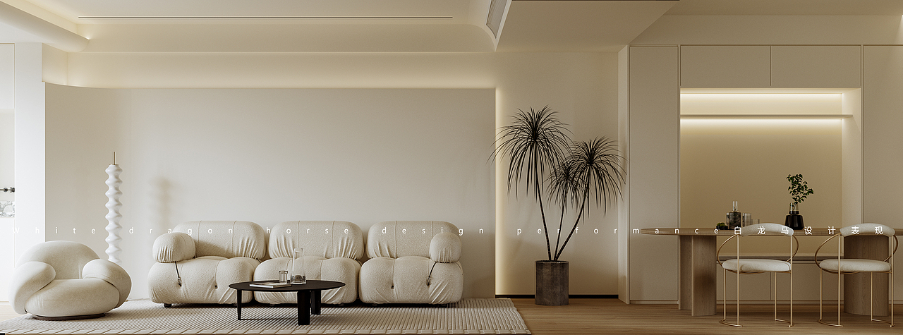 现代奶油—白龙马效果图（图ZMzA2MjkzNjky） - 家装设计 - 站酷设计师大吉大利999原创素材 - 站酷ZCOOL