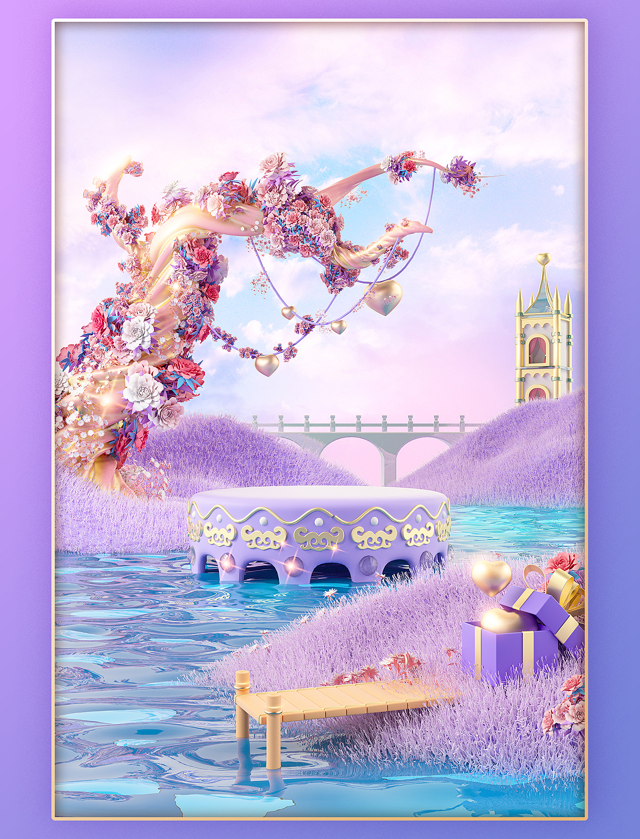 3D仿真植物系场景（图ZMzMyNzg2ODUy） - 场景 - 站酷设计师笔魂AI绘图原创素材 - 站酷ZCOOL