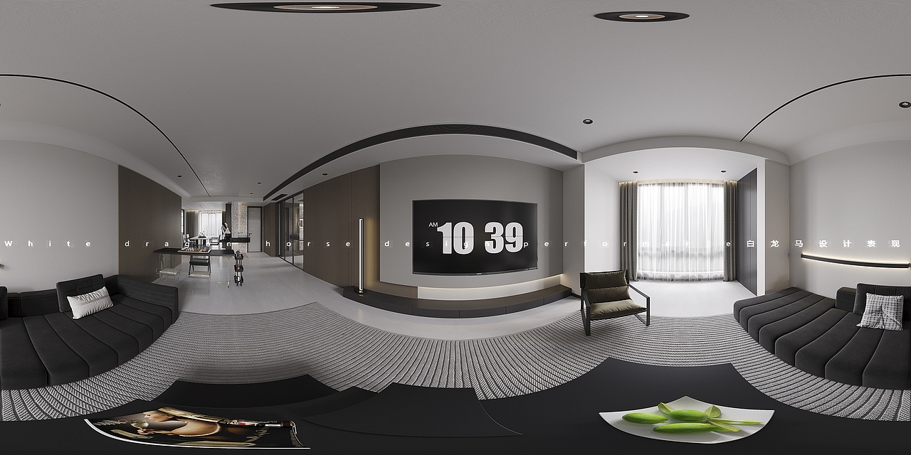 现代客餐厅——白龙马效果图