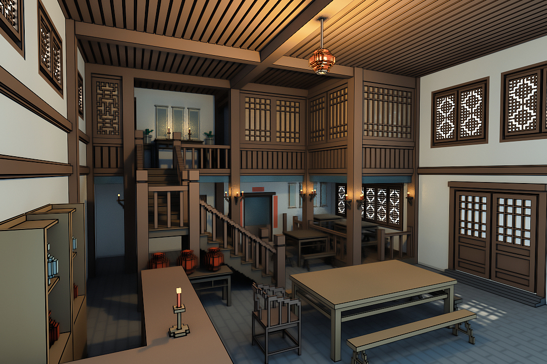 Magica Voxel 烟雨乌镇&同福客栈（图ZMzQyOTQ0MzU2） - 场景 - 站酷设计师沉默是静原创素材 - 站酷ZCOOL