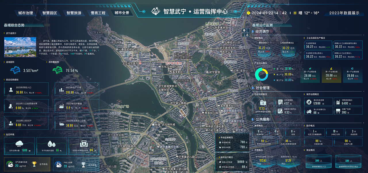 城市大脑-智慧武宁双中心（图ZMzY4NTY2MTgw） - 软件界面 - 站酷设计师鱼很好吃原创素材 - 站酷ZCOOL