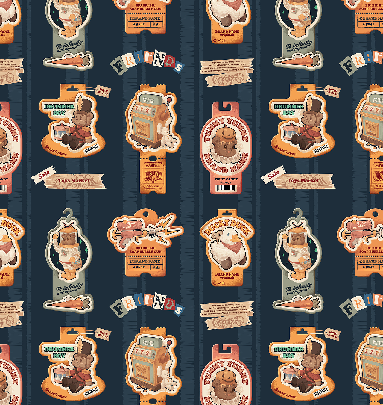 复古玩具图案设计